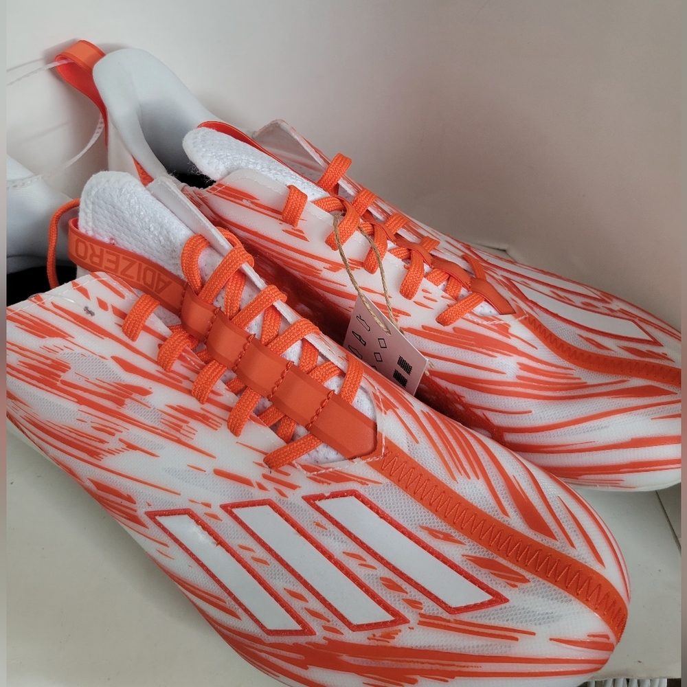 New! Adidas Adizero Football Cleats 'Team Orange’ Men's Size 11.5
